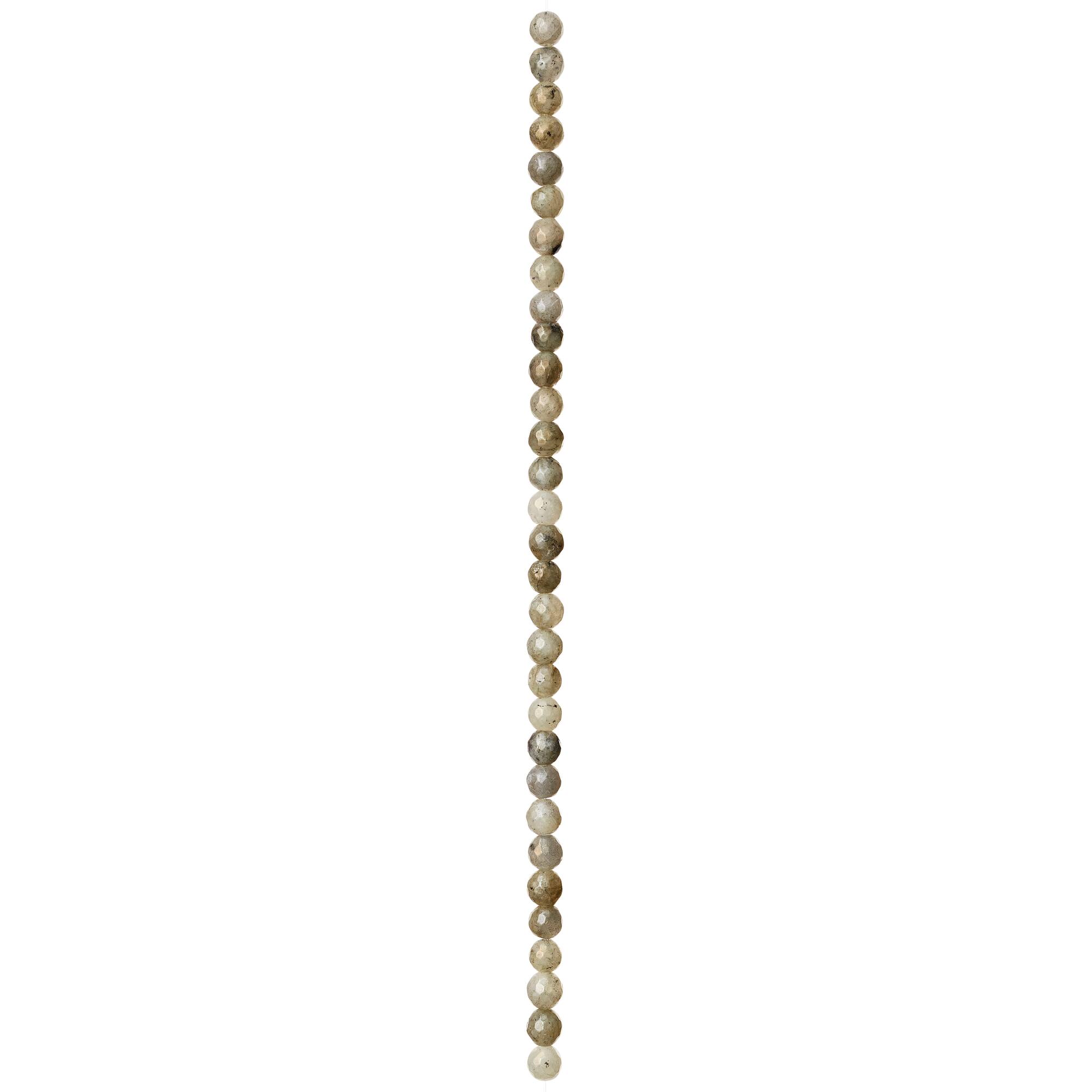 White Labradorite Silverite Facted Round Beads by Bead Landing®, 6mm